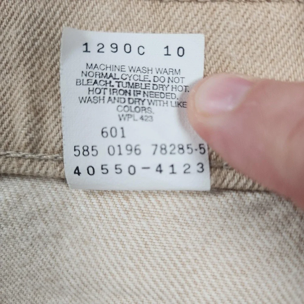 VINTAGE Levis 550 Jeans Men 36x32 (Fits 34x33) Beige Sandstone Orange Tab USA 90
